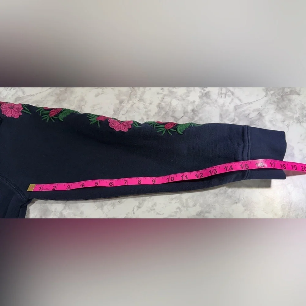 J. Crew Navy Sweater with Pink Details